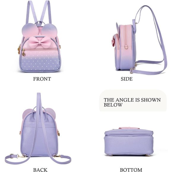 Bowknot Polka Dot Mini Backpack And Convertible Shoulder Bag Purse for Women - Picture 5 of 7